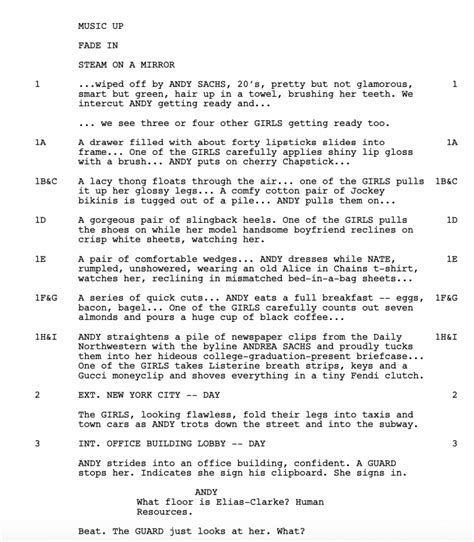 the devil wears prada scene script|the devil wears prada script pdf.